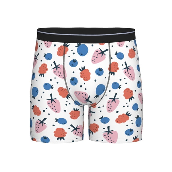 Men'S Boxer Briefs, Cute Blueberry Grape Soft And Breathable Mens Underwear Boxer Briefs With Widen Waist
