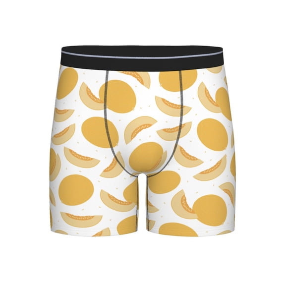 Men'S Boxer Briefs, Cute Cantaloupe Tangerine Soft And Breathable Mens Underwear Boxer Briefs With Widen Waist