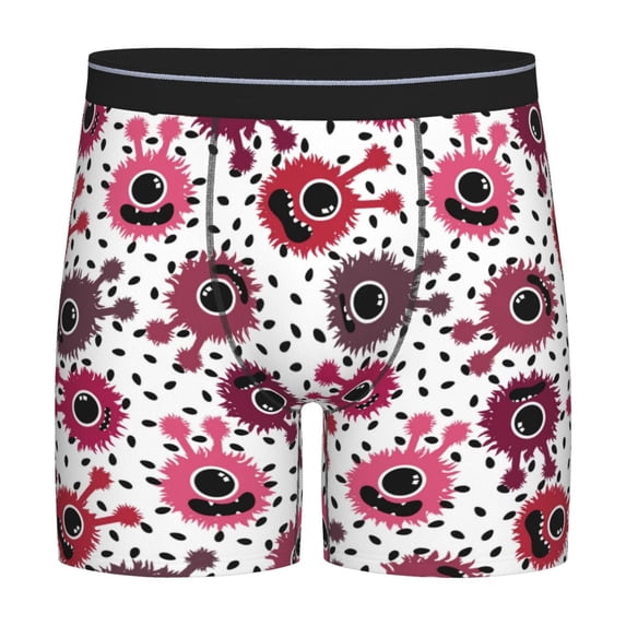 Men'S Boxer Briefs, Cute Cartoon Eyes Red Soft And Breathable Mens Underwear Boxer Briefs With Widen Waist