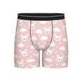 thumbnail image 1 of Men'S Boxer Briefs, Cute Cartoon Rabbit Clouds Pink Soft And Breathable Mens Underwear Boxer Briefs With Widen Waist, 1 of 2