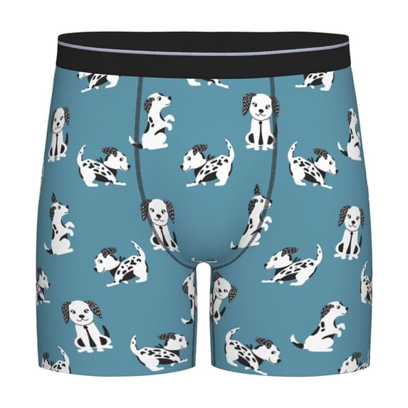Men'S Boxer Briefs, Cute Dog Puppy Dalmatian Soft And Breathable Mens Underwear Boxer Briefs With Widen Waist