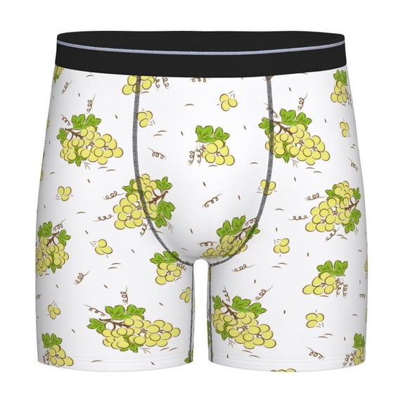 Men'S Boxer Briefs, Cute Grape Soft And Breathable Mens Underwear Boxer Briefs With Widen Waist