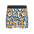 thumbnail image 1 of Men'S Boxer Briefs, Cute Orange Blue Leaves Soft And Breathable Mens Underwear Boxer Briefs With Widen Waist, 1 of 2