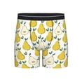 thumbnail image 1 of Men'S Boxer Briefs, Cute Pear Mint Green Leaves Soft And Breathable Mens Underwear Boxer Briefs With Widen Waist, 1 of 2