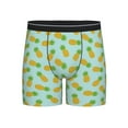 thumbnail image 1 of Men'S Boxer Briefs, Cute Pineapple Light Blue Soft And Breathable Mens Underwear Boxer Briefs With Widen Waist, 1 of 2