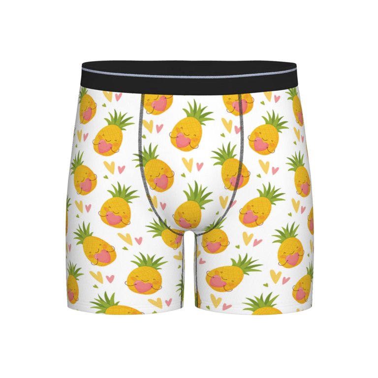 Men'S Boxer Briefs, Cute Pineapple Pink Love Soft And Breathable