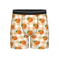 thumbnail image 1 of Men'S Boxer Briefs, Cute Squre Orange Soft And Breathable Mens Underwear Boxer Briefs With Widen Waist, 1 of 2