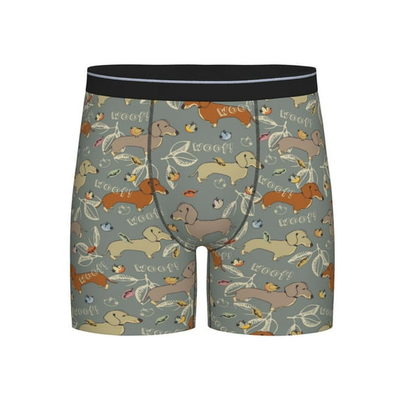 Men'S Boxer Briefs, Dachshund Dog Puppy No.1009 Soft And Breathable Mens Underwear Boxer Briefs With Widen Waist
