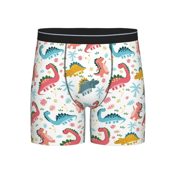 Men'S Boxer Briefs, Dinosaur Print K Soft And Breathable Mens Underwear Boxer Briefs With Widen Waist