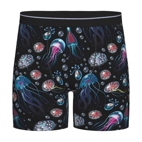 Men'S Boxer Briefs, Dreamy Jellyfish Soft And Breathable Mens Underwear Boxer Briefs With Widen Waist