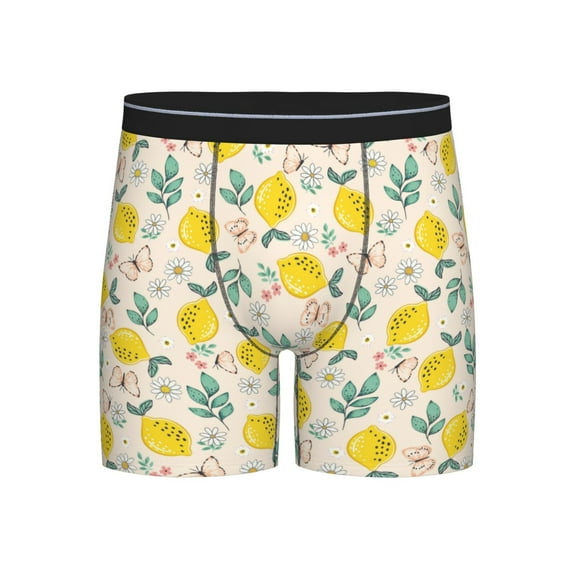 Men'S Boxer Briefs, Flowers And Butterflies A Soft And Breathable Mens Underwear Boxer Briefs With Widen Waist