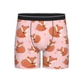 thumbnail image 1 of Men'S Boxer Briefs, Fox Print Light Pink Soft And Breathable Mens Underwear Boxer Briefs With Widen Waist, 1 of 2