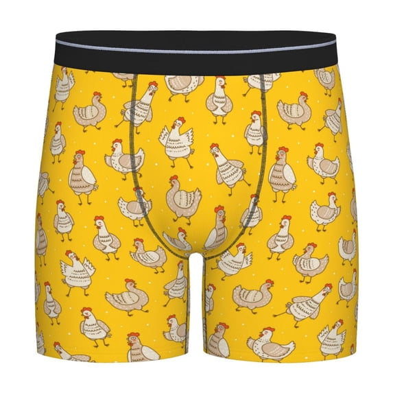 Men'S Boxer Briefs, Funny Cute Chicken Yellow Soft And Breathable Mens Underwear Boxer Briefs With Widen Waist