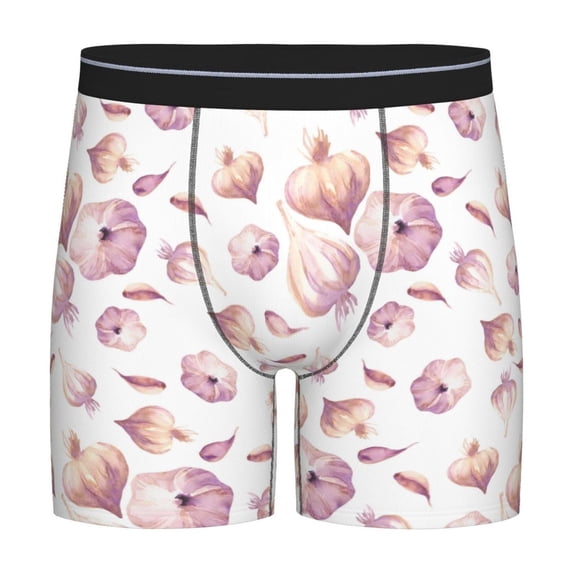 Men'S Boxer Briefs, Garlic Cloves Print Funny Soft And Breathable Mens Underwear Boxer Briefs With Widen Waist