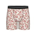 thumbnail image 1 of Men'S Boxer Briefs, Green Leaves Pink Rose Flowers Soft And Breathable Mens Underwear Boxer Briefs With Widen Waist, 1 of 2