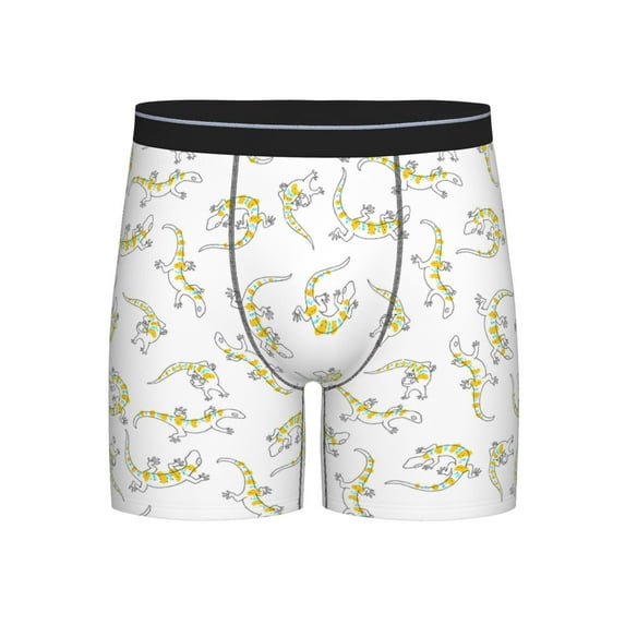 Men'S Boxer Briefs, Hand Drawn Line Gecko Lizard Soft And Breathable Mens Underwear Boxer Briefs With Widen Waist