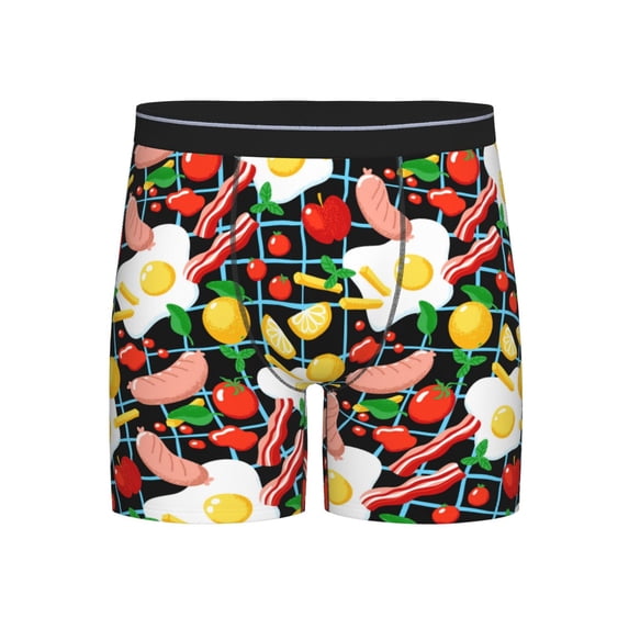 Men'S Boxer Briefs, Lemon Tomato Potato Sausage Soft And Breathable Mens Underwear Boxer Briefs With Widen Waist
