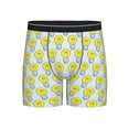 thumbnail image 1 of Men'S Boxer Briefs, Light Bulb Pattern Yellow Soft And Breathable Mens Underwear Boxer Briefs With Widen Waist, 1 of 2