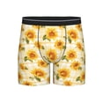 thumbnail image 1 of Men'S Boxer Briefs, Light Yellow Plaid Sunflower Soft And Breathable Mens Underwear Boxer Briefs With Widen Waist, 1 of 2