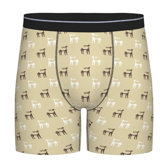 Men'S Boxer Briefs, Minimalist Abstract Goat Soft And Breathable Mens Underwear Boxer Briefs With Widen Waist