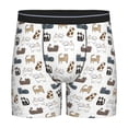 thumbnail image 1 of Men'S Boxer Briefs, Minimalist Cute Cartoon Cat Soft And Breathable Mens Underwear Boxer Briefs With Widen Waist, 1 of 2