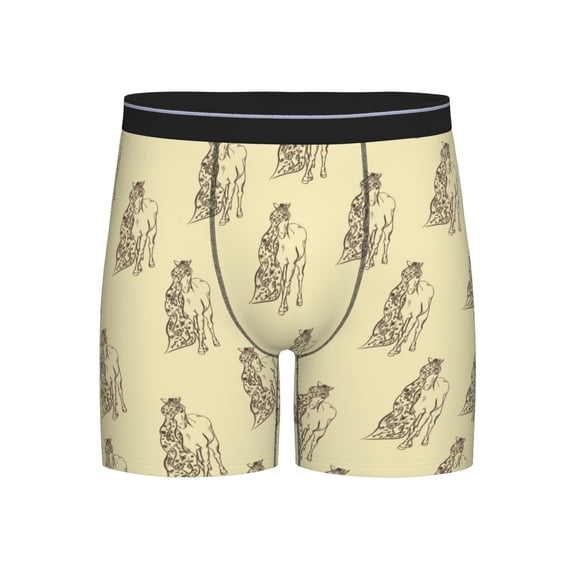Men'S Boxer Briefs, Minimalist Funny Long Hair Horse Soft And Breathable Mens Underwear Boxer Briefs With Widen Waist