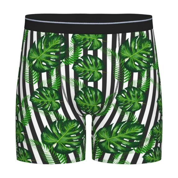 Men'S Boxer Briefs, Palm Greenery Soft And Breathable Mens Underwear Boxer Briefs With Widen Waist