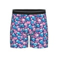 thumbnail image 1 of Men'S Boxer Briefs, Pink Blue Flower Skull Soft And Breathable Mens Underwear Boxer Briefs With Widen Waist, 1 of 2