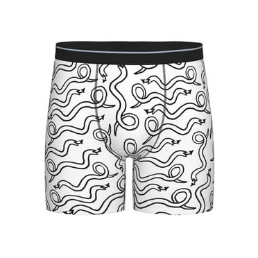 Men'S Boxer Briefs, Simple Black Lines Snake Soft And Breathable Mens Underwear Boxer Briefs With Widen Waist