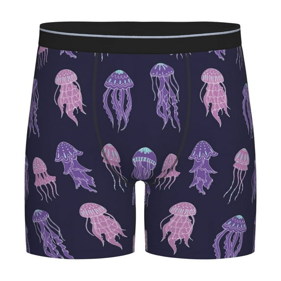 Men'S Boxer Briefs, Sketch Jellyfish Soft And Breathable Mens Underwear Boxer Briefs With Widen Waist