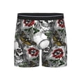 thumbnail image 1 of Men'S Boxer Briefs, Skulls Roses Soft And Breathable Mens Underwear Boxer Briefs With Widen Waist, 1 of 2