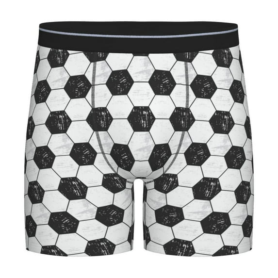 Men'S Boxer Briefs, Soccer Soft And Breathable Mens Underwear Boxer Briefs With Widen Waist