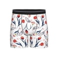 thumbnail image 1 of Men'S Boxer Briefs, Tulips Flowers Blue White Soft And Breathable Mens Underwear Boxer Briefs With Widen Waist, 1 of 2