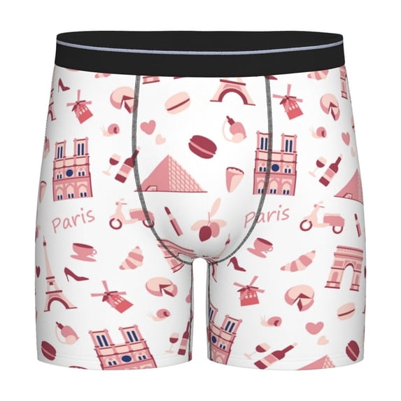 Men'S Boxer Briefs, Urban Eiffel Tower Soft And Breathable Mens Underwear Boxer Briefs With Widen Waist