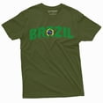 thumbnail image 1 of Men'S Brazil T-Shirt Brazilian Coat Of Arms Flag Tee Shirt Football Tshirt Brasil Tee (Large Military Green), 1 of 6