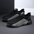 thumbnail image 1 of Men'S Breathable Knit Mesh Sneakers -with Stylish Black & White Design, Comfortable Lace-Up Casual Shoe  Lightweight, Durable, Non-Slip Running Shoes  for Outdoor Activities, Casual Footwear | Modern, 1 of 11