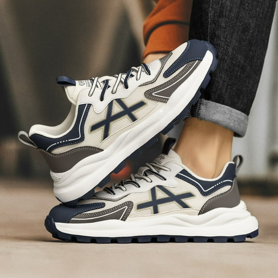 Men'S Breathable Mesh Sports Shoes with Upper, Odor-Resistant, Durable, Trendy, Versatile Casual Shoes, Breathable Mesh Sneakers, Non-Slip Soft-Soled Running Dad Shoes, And Slip-Resistant Casual Shoe
