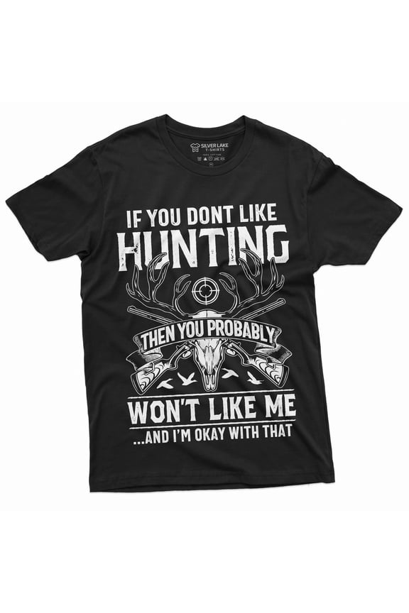Men'S Camo Hunting Shirt Hunter Tee Shirt Funny Outdoors Camping Tee (Large Black)