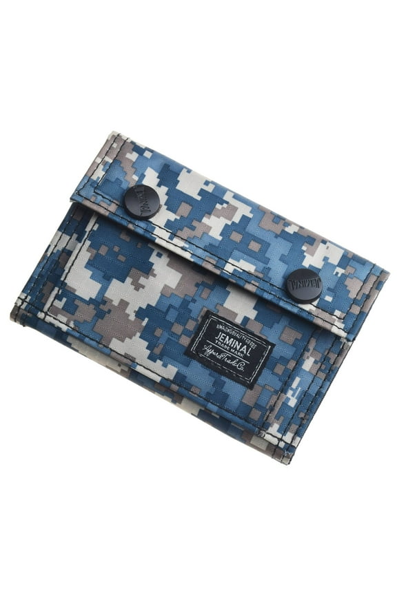 Men'S Camo Printed Bifold Wallet Teens Boys Wallets For Kids(Blue)