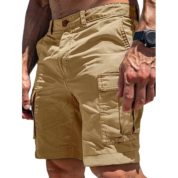Men'S Cargo Shorts:Outdoor Wear with Multi-Functional Pockets Khaki XXXL