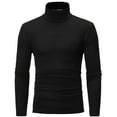 thumbnail image 1 of Men'S Casual Blouse Long Sleeve Slim Fit Bottoming Solid Stretch Top Turtleneck Solid Colour,Slim Fit Basic Knitted Tops,Lightweight Pullover Knitted Sweaters, 1 of 6