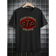 thumbnail image 1 of Men'S Casual Crew Neck T-Shirt, Vintage Band Print, Summer Knit Polyester Top, Regular Fit, Slight Stretch, Stone Temple Pilots Graphic Tee, Gift for Men, 1 of 5