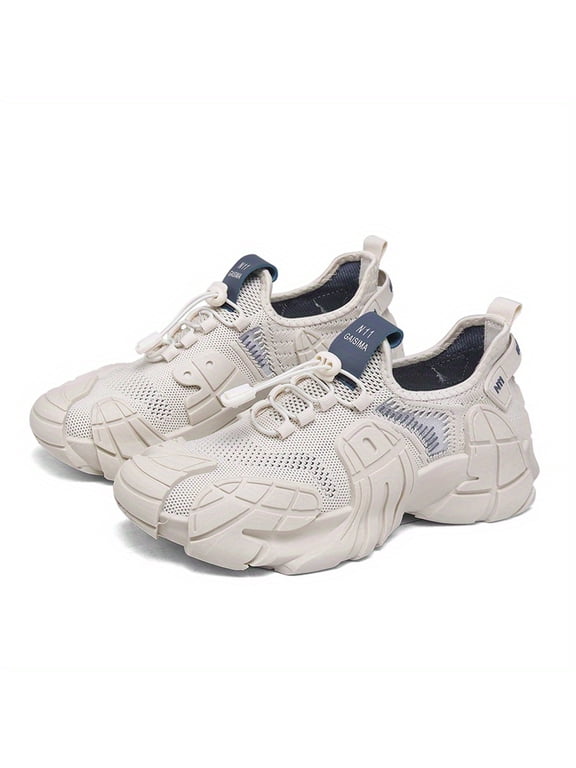 Men'S Casual Lace-Up Sneakers - Breathable Fabric Upper, Round Toe, Low Top, All-Season Comfort, Casual Sports Style, Breathable Casual Shoes | Modern Casual Sneakers | Durable Footwear