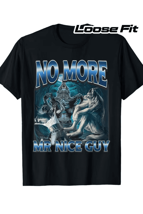 Men'S Casual Short Sleeve T-Shirt | "Mr Nice Guy" Trendy Fashion Print, Breathable Crew Neck, Regular Fit, Machine Washable, Perfect for Spring/Summer/Fall