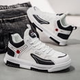thumbnail image 1 of Men'S Casual Skate Shoes | Lightweight White Sneakers  High Top Fabric with EVA Sole Suitable for All Seasons, Versatile Sports Shoes for Commuting,, 1 of 9