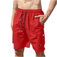 thumbnail image 1 of Men's Casual Solid Color Beach Work Shorts Pants,9" Board Shorts with Pockets Beach Shorts., 1 of 8