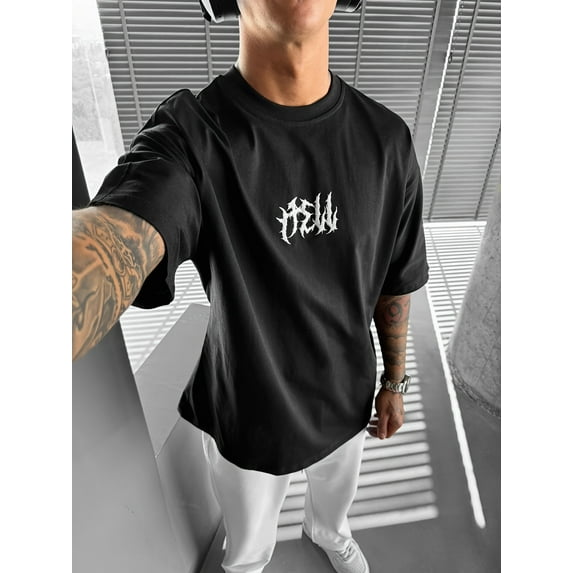 Men'S Casual Summer T-Shirt with Intricate Wing & Bone Design - Light Cream, Round Neck, Slight Stretch, Regular Fit, Streetwear Style, Casual Wear | Graphic Tee | Comfortable Fit