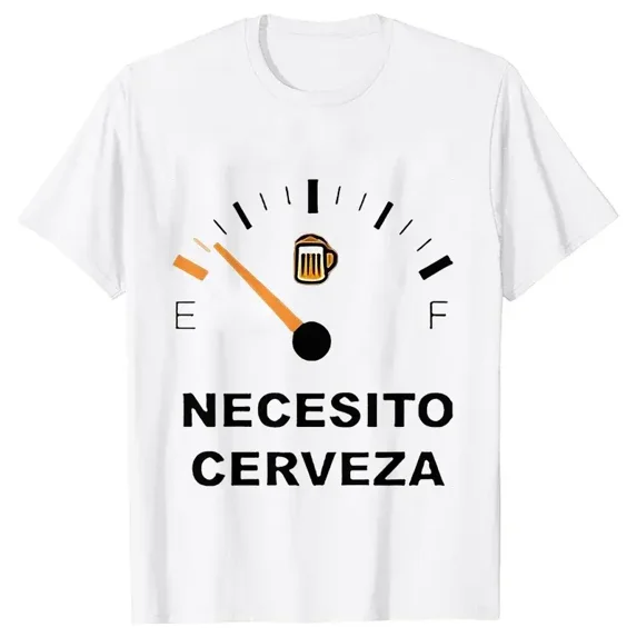 Men'S Casual T-Shirt NECESITO CERVEZA Funny Men Tshirts Short Sleeve Tee Top Clothes For Summer Drinking Beer T Shirt Tops Gifts