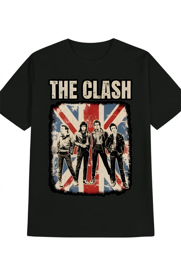 Men'S Casual Versatile Round-Neck T-Shirt Featuring a Print of The British Flag (Union Jack) by THE CLASH, Perfect As a Gift for Men
