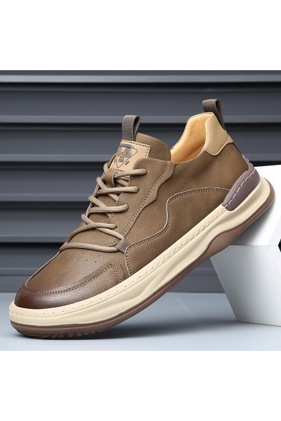 Men'S Casual White Sneakers for Spring | Versatile Breathable Microfiber Shoes with Rubber Sole and Lace Closure